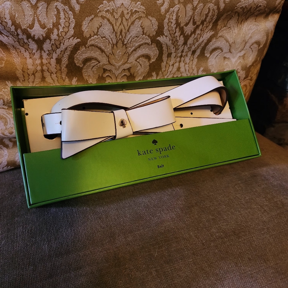 Kate Spade Bow Belt White
